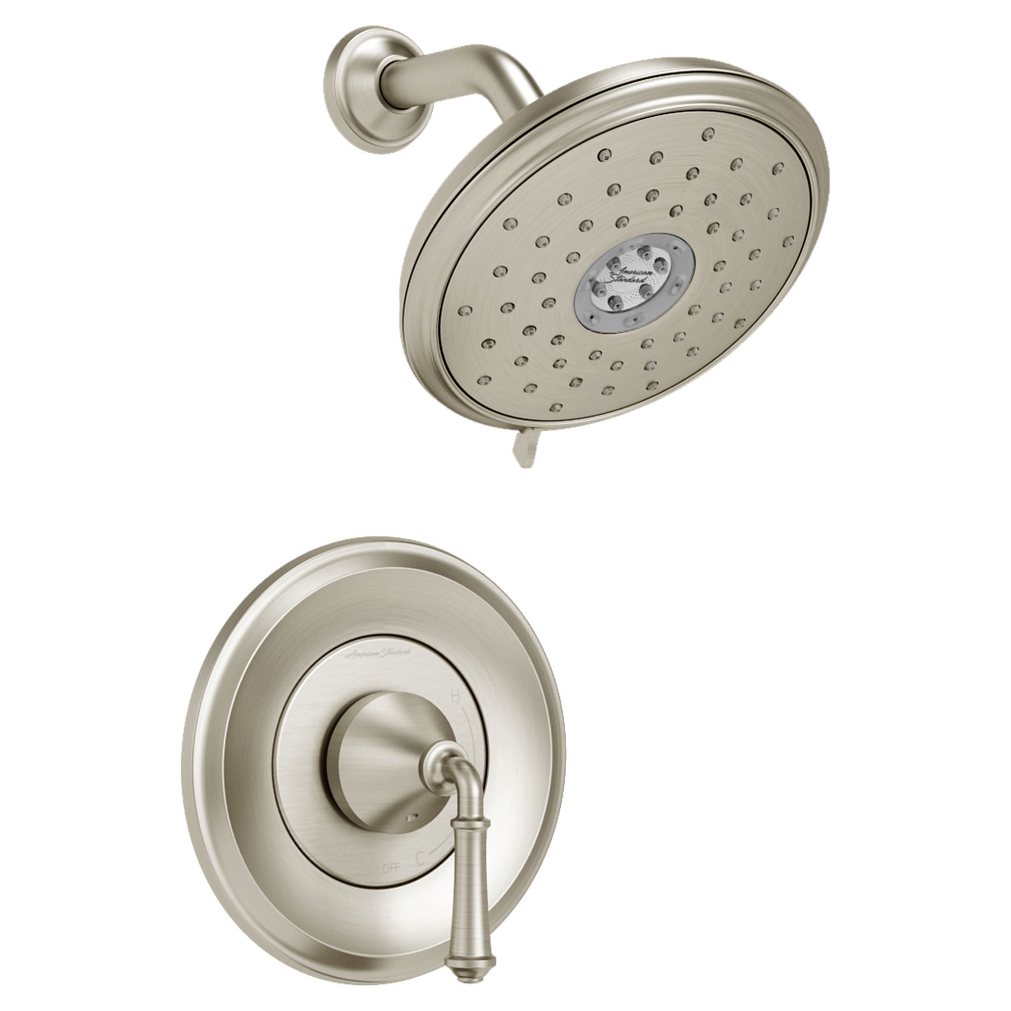 Delancey 18 gpm 68 L min Shower Trim Kit With Water Saving 4 Function Showerhead and Lever Handle BRUSHED NICKEL